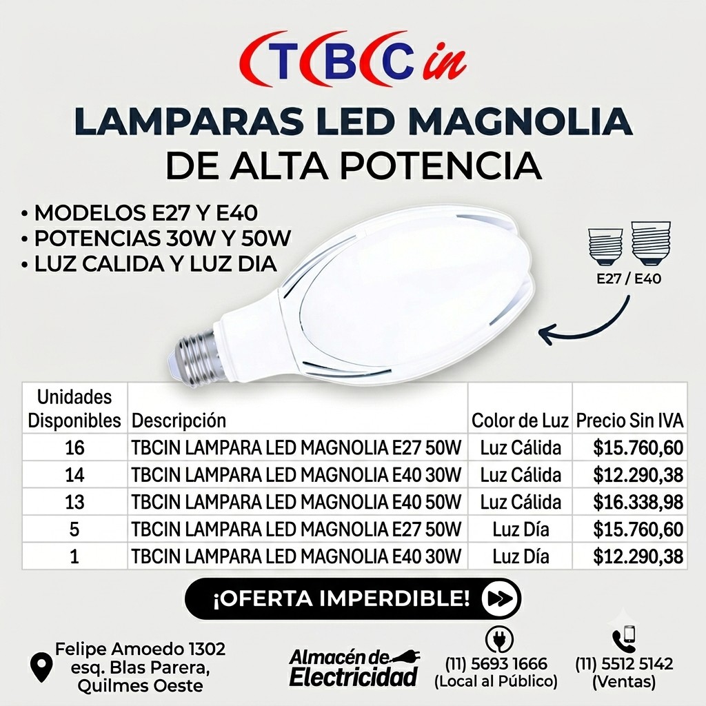 Lámparas LED Magnolia TBCin
